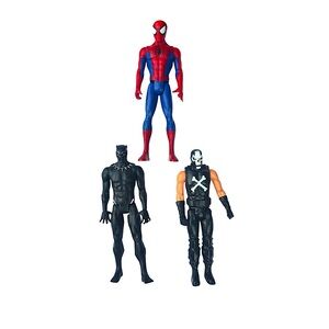 Set of 3 Marvel Avengers 11” Action Figures, Spider-Man black panther